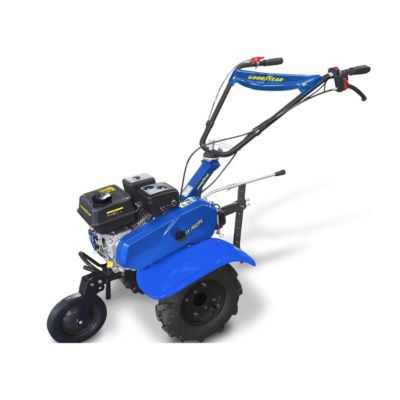 Motobineuse à Essence 7CV Moteur 4T 208 cm3 Jeu de Fraises 24 lames + Roues 2 vitesses + Recul GOODYEAR