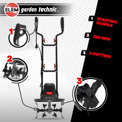 Motobineuse électrique 1050W - 4 fraises - 36cm - Elem Garden
