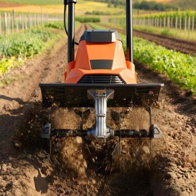 Motobineuse électrique filaire,Largeur de travail réglable,Moteur robuste,Cultivateur avec fraises en acier et guidon pliable