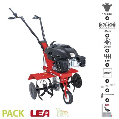 Motobineuse thermique 4 temps 5 5 cv 173 cc 6 fraises travail 60cm LEA LE41175-60W