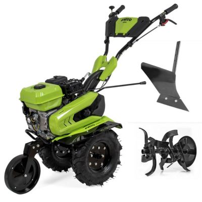 Motoculteur à essence Moteur 4T 212 Cm3 7CV 5200W + Jeu de FRAISES + Butteur VITO