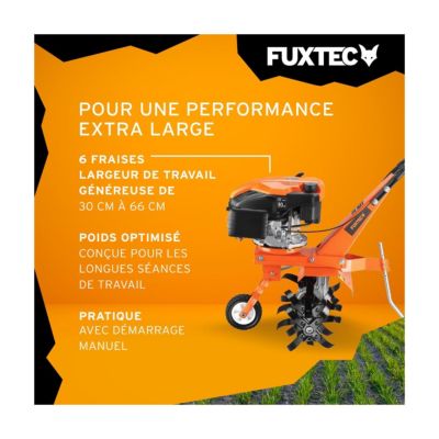 Motoculteur thermique - FUXTEC FX-AF1139 - 139cm3 motobineuse set largeur 36 - 66cm max