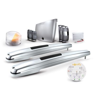 Motorisation à vérins pour portail battant Exavia Star - Somfy - Vantail max 2.5m et 250 kg - Fabriqué en France - Batterie de secours incluse