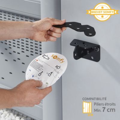 Motorisation à vérins pour portail battant Exavia Star - Somfy - Vantail max 2.5m et 250 kg - Fabriqué en France - Batterie de secours incluse