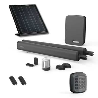 Motorisation solaire pour portail à battants + digicode - Moteur à vérins  - Teha 410