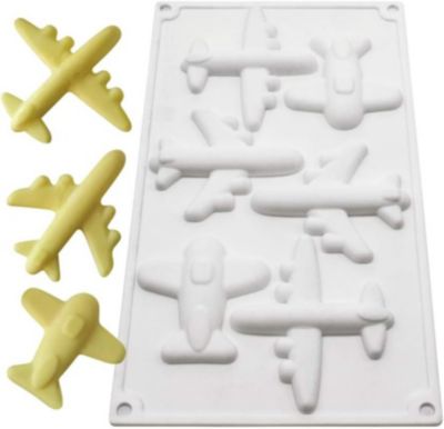 Moule à Gateau en Silicone,6 Trous Forme de Avion
