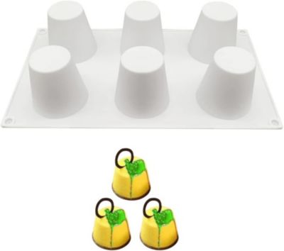 Moule à Gateau en Silicone, 6 Trous Forme de cônes