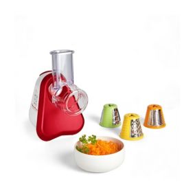 MOULINEX Découpe-légumes électrique, Râpe 3-en-1, Systeme de cônes couleur, Large goulotte, Fresh Express DJ753510