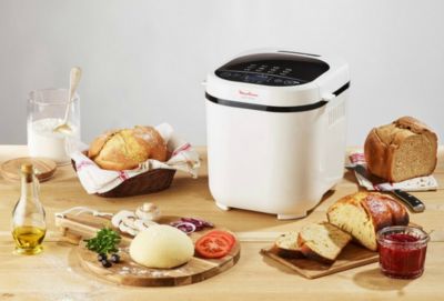 MOULINEX Machine a pain 1 kg, 20 programmes automatiques, Programme sans gluten, Maintien au chaud, Pain Doré OW210130