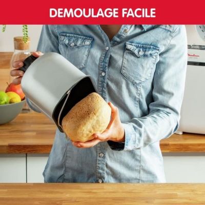 MOULINEX Machine a pain 1 kg, 20 programmes automatiques, Programme sans gluten, Maintien au chaud, Pain Doré OW210130
