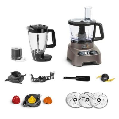 MOULINEX Robot cuisine multifonction DoubleForce 31 fonctions 10 accessoires Blender 2L FP825E10