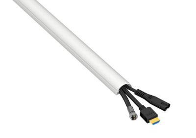 Moulure décorative demi-circulaire D-Line 30x15 mm blanche 2 m