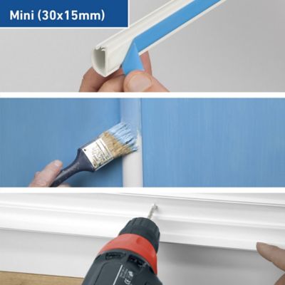 Moulure décorative demi-circulaire D-Line 30x15 mm blanche 2 m