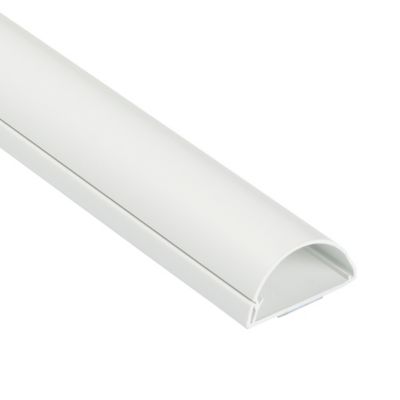 Moulure décorative demi-circulaire D-Line 50x25 mm blanche 1,5 m
