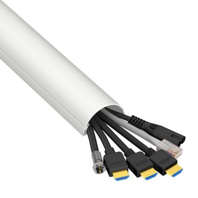 Moulure décorative demi-circulaire D-Line 50x25 mm blanche 1,5 m
