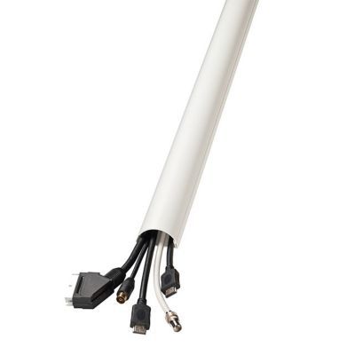 Moulure décorative demi-circulaire D-Line 50x25 mm blanche 1,5 m