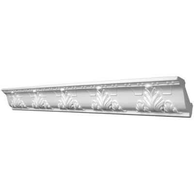 Moulure décorative en polystyrène expansé blanc à peindre L.2 m x H.53 mm, Géraldine