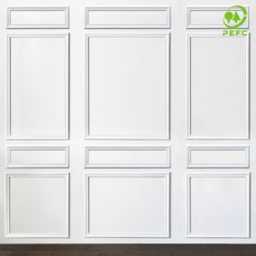 Moulures pour Kit Mural prêt à peindre ERNESTINE en Pin Massif des Landes 100% PEFC - 99DECO - Largeur 3 mètres