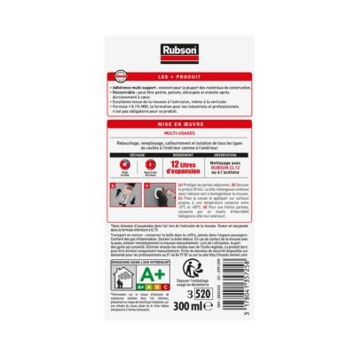 Mousse expansive Rubson aérosol multi-usages 12L