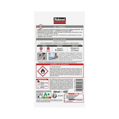 Mousse expansive Rubson Portes et Fenêtres aérosol 500ml