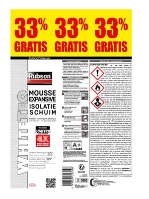 Mousse expansive Rubson Portes et Fenêtres aérosol 750ml