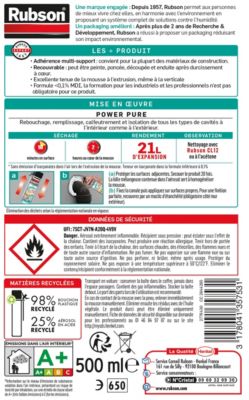 Mousse Expansive Rubson Power Pure Aérosol, 21L