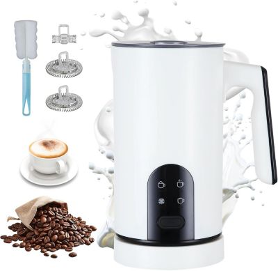 Mousseur à Lait 4-en-1 Silencieux 350 mL Blanc