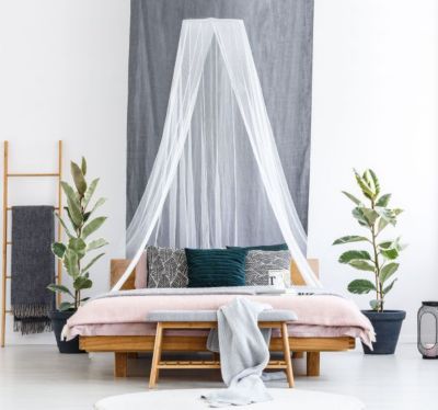 Moustiquaire ciel de lit tulle blanc - H250cm / Périmètre 1250cm