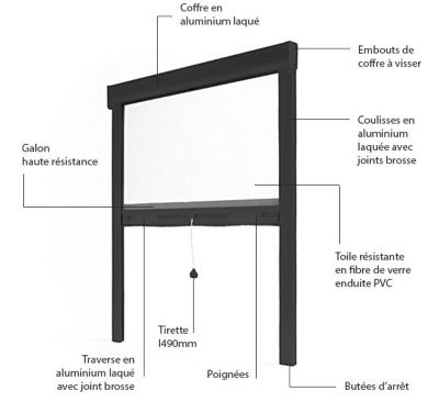 Moustiquaire de Fenêtre Enroulable - L150 x H160cm - Aluminium Chêne Dôré - Recoupable - Anti-insectes