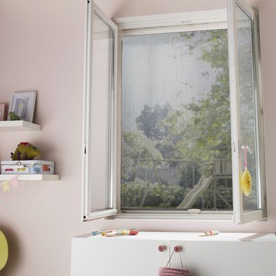 Moustiquaire de fenêtre enroulable en alu marron Kocoon 100 x h.170 cm