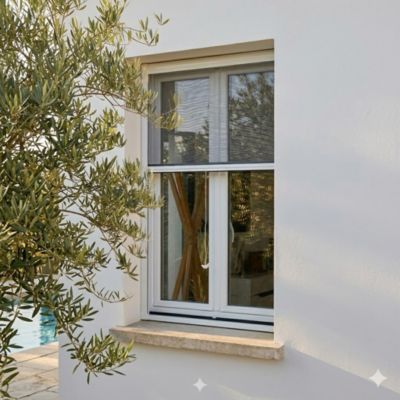 Moustiquaire de fenêtre enroulable en aluminium blanc Kocoon L.125 x h.150 cm