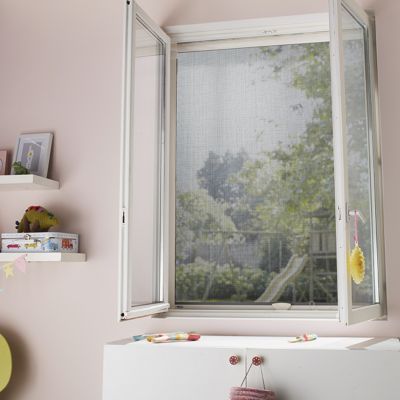 Moustiquaire de fenêtre enroulable en aluminium blanc Kocoon L.125 x h.150 cm
