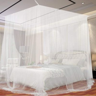 Moustiquaire de Lit, Grand Carrée Moustiquaire pour Lit Extra Large, Moustiquaire Baldaquin Intérieur  Blanc (190 x 210 x 240cm)
