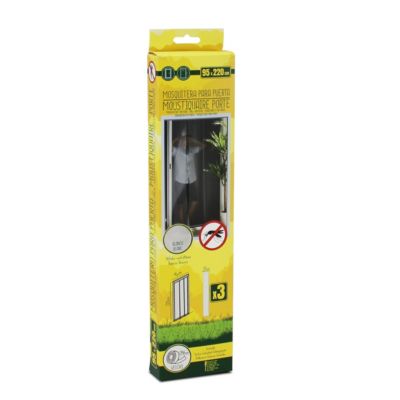 Moustiquaire de porte 95 x 220 cm avec Fixation auto-agrippante, protection contre moustiques, mouches et araignées