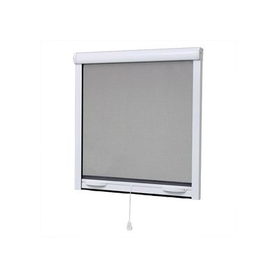 MOUSTIQUAIRE EN ALU ENROULABLE H.145 X L.130 cm POUR FENETRE, coloris BLANC
