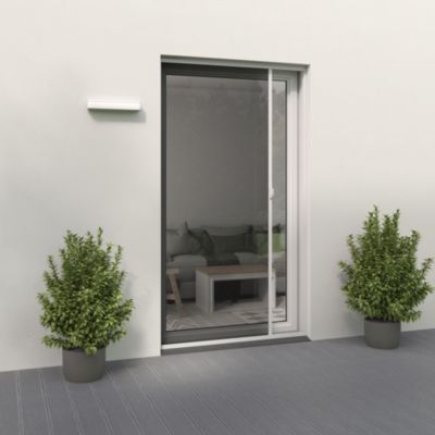 Moustiquaire enroulable latérale pour porte fenêtre en kit recoupable 230 x 140 cm blanc - Mousti-Kit