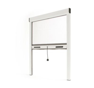 Moustiquaire Enroulable pour Fenêtre - L.125 x H.160cm Recoupable - Alu Blanc - Store Moustiquaire