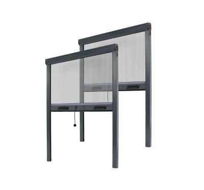 Moustiquaire Enroulable pour Fenêtre - L.125 x H.160cm Recoupable - Alu Gris Anthracite - Lot 2 Store Moustiquaire