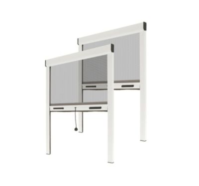 Moustiquaire Enroulable pour Fenêtre - L.150 x H.160cm Recoupable - Alu Blanc - Lot 2 Store Moustiquaire