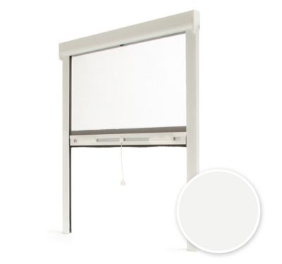 Moustiquaire Enroulable pour Fenêtre - L.80 x H.100cm Recoupable - Alu. Blanc - Protection anti insectes
