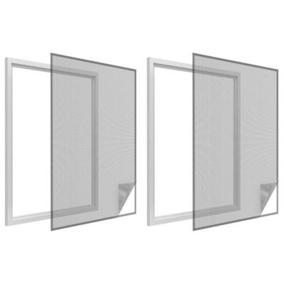 Moustiquaire fenêtre anthracite 28g/m² bande autoagrippante 9,5 mm (Lot de 2)