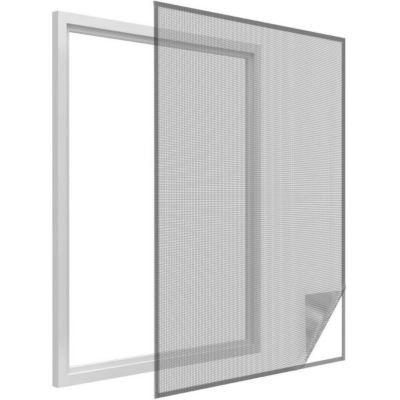 Moustiquaire fenêtre anthracite 28g/m² bande autoagrippante 9,5 mm (Lot de 2)