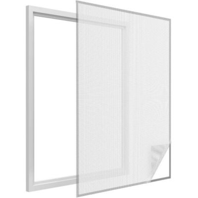 Moustiquaire fenêtre blanc 28g/m² bande autoagrippante 9,5 mm (Lot de 2)