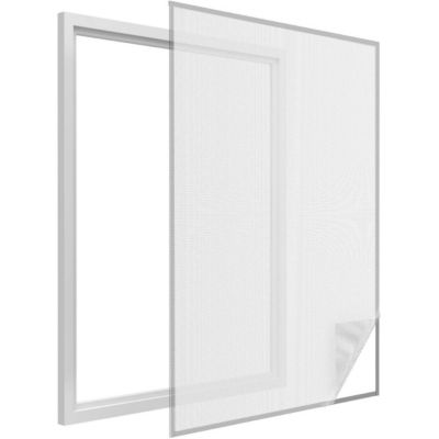 Moustiquaire fenêtre blanc 28g/m² bande autoagrippante 9,5 mm max 100x100 cm