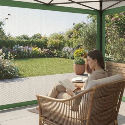 Moustiquaire latérale Frankystar pour tonnelle 300x200 cm vert