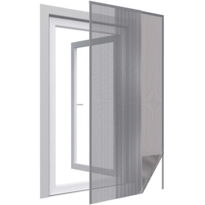 Moustiquaire porte anthracite 18g/m² bande autoagrippante 7,5 mm