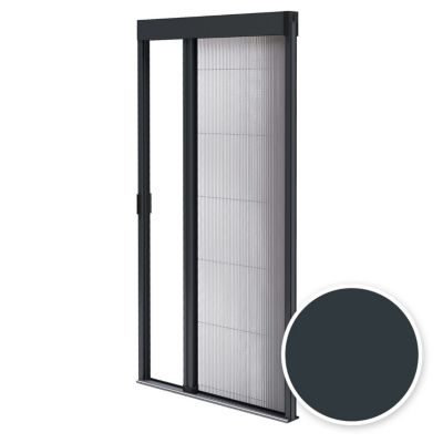 Moustiquaire porte fenêtre plissée L1200 x H2400 mm Gris Anthracite - Store Moustiquaire Anti Insectes - Recoupable