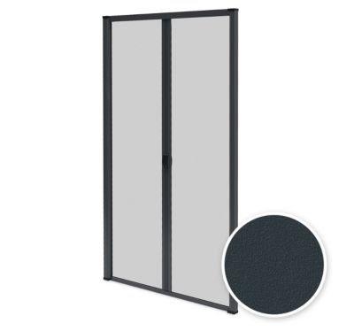 Moustiquaire pour Baie Vitrée - L.240 x H.230cm Recoupable - Alu. Gris Anthracite Texturé - Store coulissant