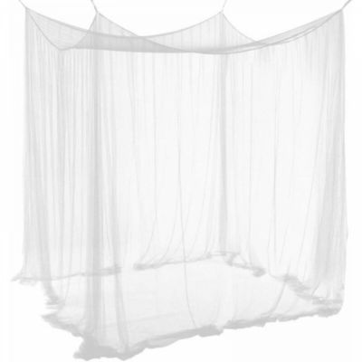 Moustiquaire pour lit double, grande moustiquaire d'été blanche, 4 ouvertures, rideau de lit 190 cm x 210 cm x 240 cm