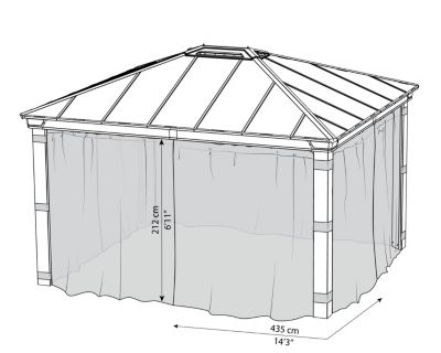 Moustiquaire pour pergola Dallas Canopia l.4,35 x h.2,12 m